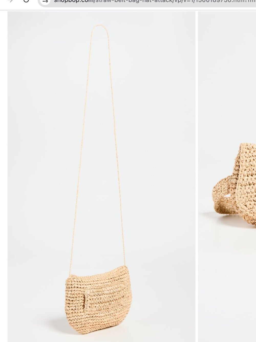 Hat Attack NWOT Woven Straw Crossbody Bag in Natural Yellow - Picture 4 of 5